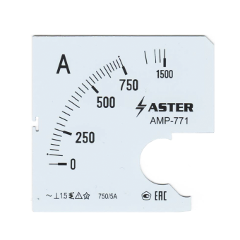 Шкала к амперметру AMP-771 750/5 А 