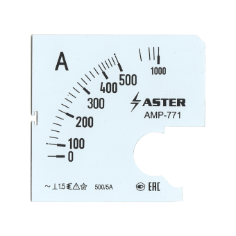 Шкала к амперметру AMP-771 500/5 А 