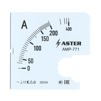 Шкала к амперметру AMP-771 200/5 А 